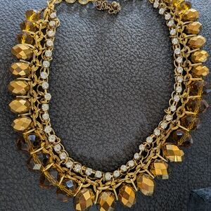 Elegant Gold and Brown Statement Necklace